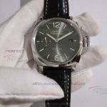 Perfect Replica Panerai Luminor Due 42mm Watch - PAM00904 Gray Face Stainless Steel Case Black Leather 